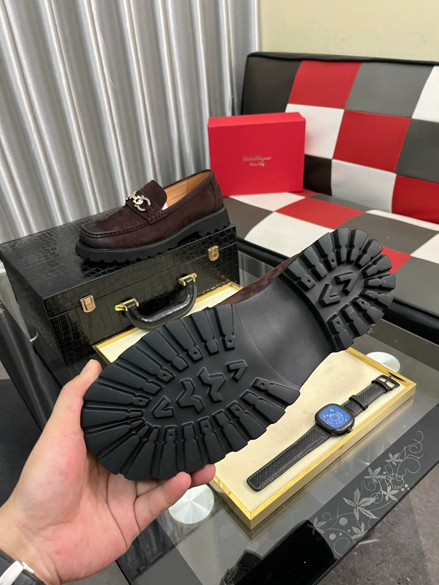Men's shoes 💰500⌚️⌚️[Salvatore Ferragamo] Ferragamo business leather shoes, 1:1 top purchasing quality, imported selected original open-edge beaded calfskin for the uppers, imported original water-dyed cowhide for the inner feet, imported original customized Italian handmade lightweight foam outsole, size: 38-44 2️⃣colors available